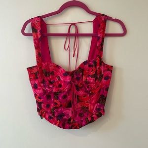 For Love and Lemons Pink Floral Tank Top Size: M